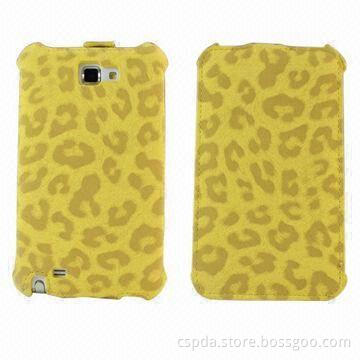 Leopard PU Leather Cases/Covers for Samsung Galaxy Note i9220 Flip Case, Made of Leather Material